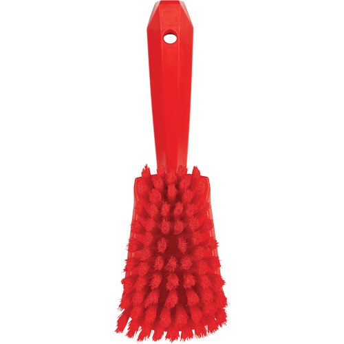 Brosse &agrave; r&eacute;curer avec manche court, Soies Doux, Longueur de 10-1/2", Rouge Par Equipment