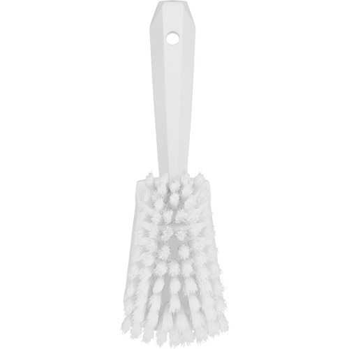 Brosse &agrave; r&eacute;curer avec manche court, Soies Doux, Longueur de 10-1/2", Blanc Par Equipment