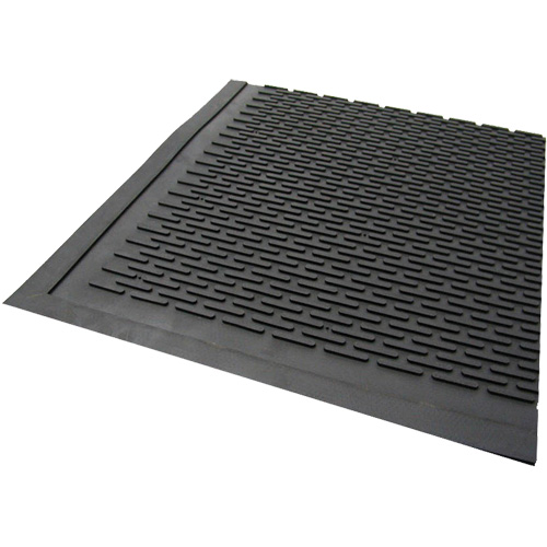 Tapis dext&eacute;rieur, Caoutchouc, Grattoir Type, Motif Plein, 3' x 5', Noir Par Equipment