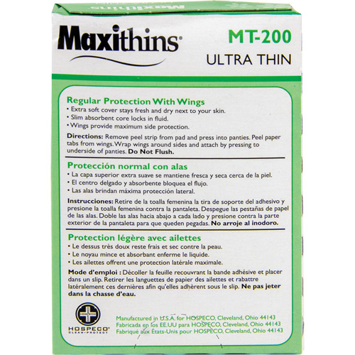 Serviettes Maxi Maxithins ultra minces avec ailes Par Equipment