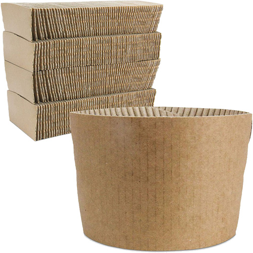 Kraft Coffee Cup Sleeves, Paper, 12 oz. - 20 oz., Brown Par Equipment
