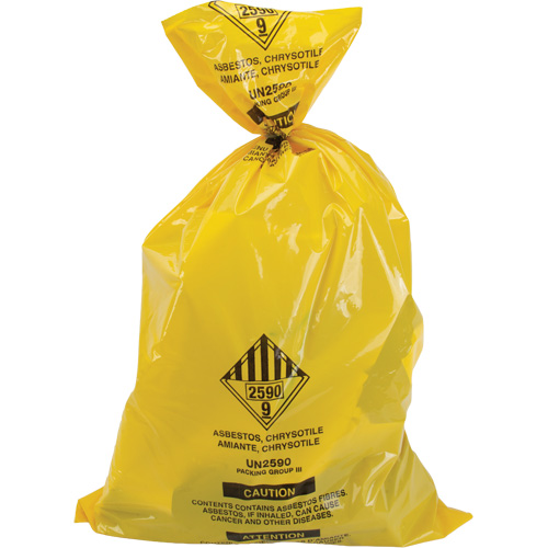 Doublures pour d&eacute;chets dangereux, Amiante, 40" lo x 26" la, 3 mils Par Equipment