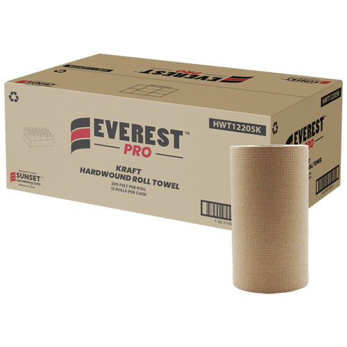Kraft Hardwound Roll Towels, 1 Ply, Centre Pull, 205' L Par Equipment