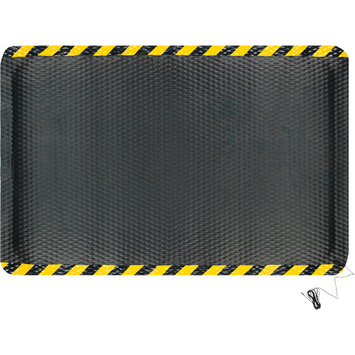 Tapis conductible Hog Heaven, 4' la x 6' lo, 5/8" &eacute;paisseur, Noir/Jaune, Nitrile Par Equipment