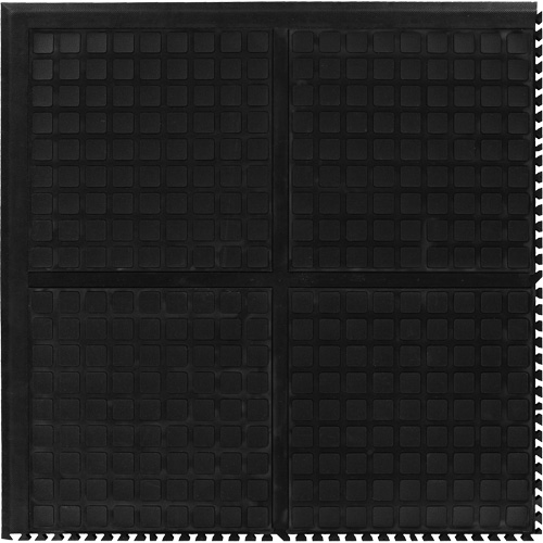 Tuile de centre modulaire Hog Heaven III Comfort, Ondul&eacute;, 3' x 3' x 3/4", Noir, Nitrile Par Equipment