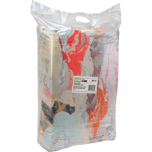 Recycled Material Wiping Rags, Terrycloth, Mix Colours, 25 lbs. Par Equipment