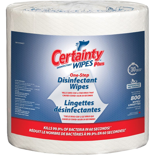 Plus Disinfectant Wipes, 7-9/10" x 5-9/10", 800 Count Par Equipment