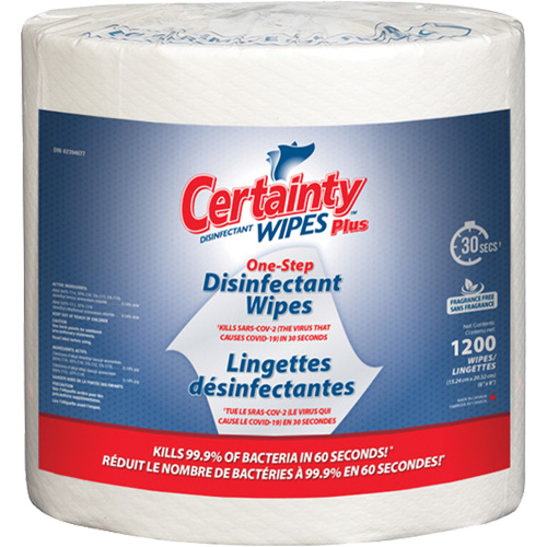 Plus Disinfectant Wipes, 8" x 6", 1200 Count Par Equipment