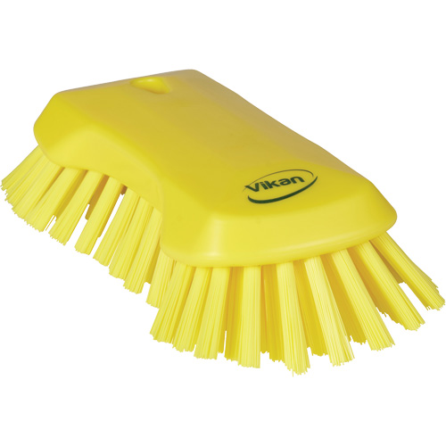 Hand Brush, Extra Stiff Bristles, 9-1/10" Long, Yellow Par Equipment