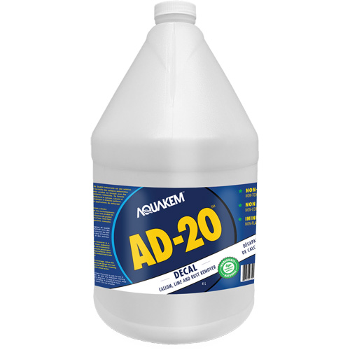 AD20 Decal Eco-Friendly Industrial Grade Calcium, Lime & Rust Stain Remover White Label, Jug Par Equipment