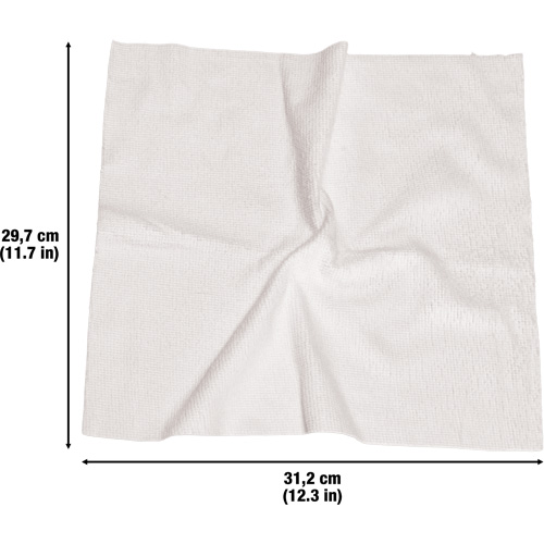Washable Cleaning Cloths, Microfibre, White Par Equipment