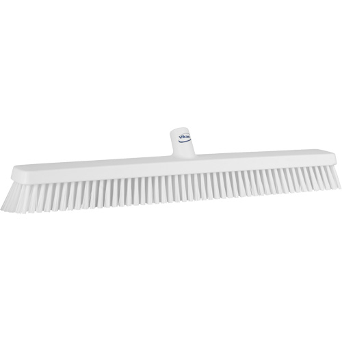 Heavy-Duty Push Broom, Fine/Stiff Bristles, 24", White Par Equipment