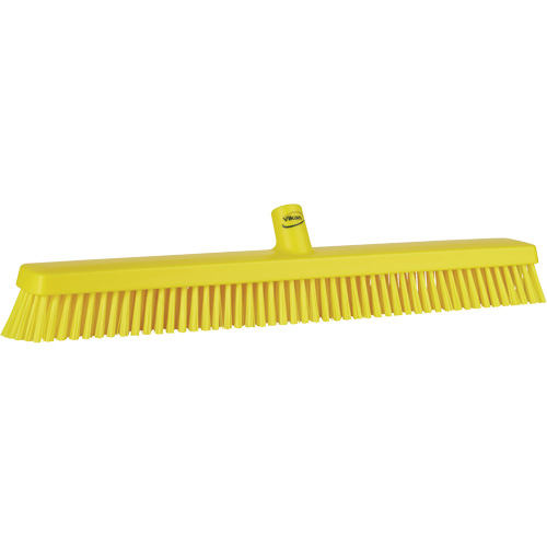 Heavy-Duty Push Broom, Fine/Stiff Bristles, 24", Yellow Par Equipment