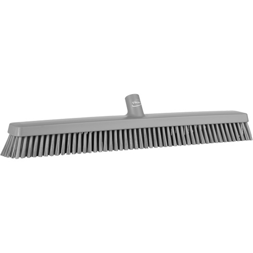Heavy-Duty Push Broom, Fine/Stiff Bristles, 24", Grey Par Equipment