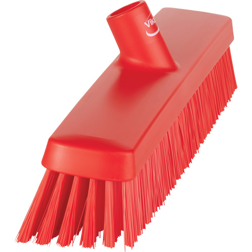 Push Broom Head, Fine/Stiff Bristles, 16-1/2", Polyester/Polypropylene, Red Par Equipment