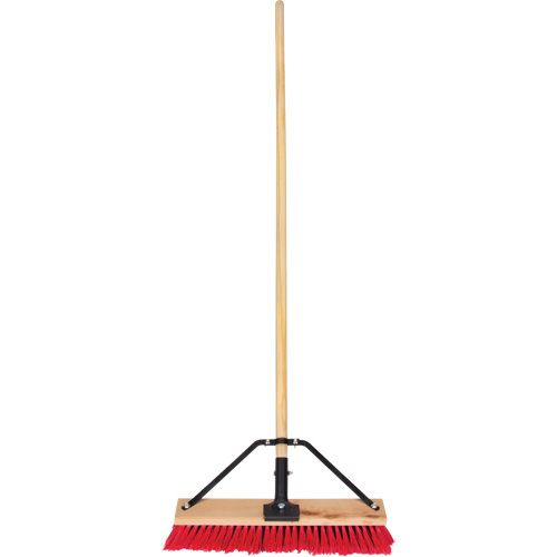 Push Broom with Braced Handle, 18", Medium, PVC Bristles Par Equipment