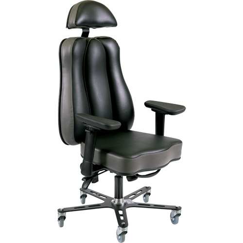 Synergo II 24h Ergonomic Chair, Vinyl, Black/Grey, 350 lbs. Capacity Par Equipment