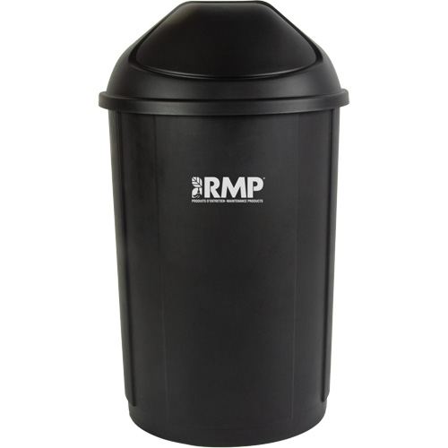 Bac &agrave; d&eacute;chets demi-rond avec couvercle, Poly&eacute;thyl&egrave;ne, 21 gal. US Par Equipment