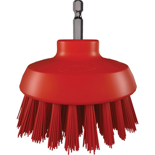 Brosse ronde HyDrive pour perceuse, Soies Tr&egrave;s ferme, Longueur de 3-1/10", Rouge Par Equipment