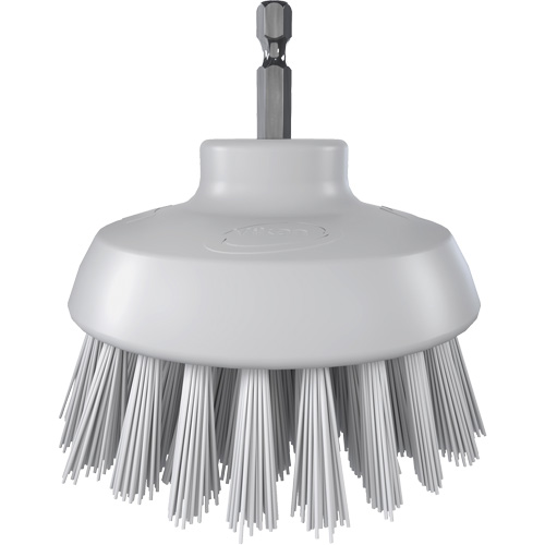 Brosse ronde HyDrive pour perceuse, Soies Tr&egrave;s ferme, Longueur de 3-1/10", Blanc Par Equipment