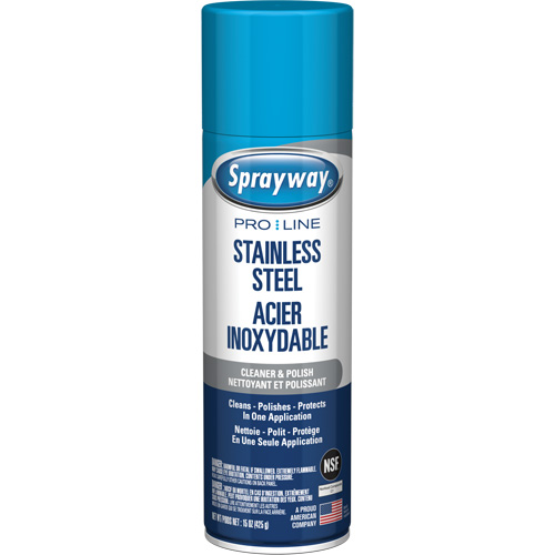 Nettoyant & polis pour acier inoxydable Pro Line, 15 oz, Canette a&eacute;rosol Par Equipment