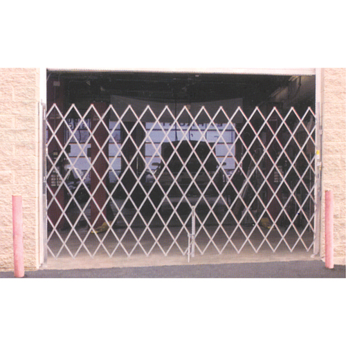 Galvanized Folding Security Gates, Fixed Single Folding, 4' L x 6' H Expanded Par Equipment