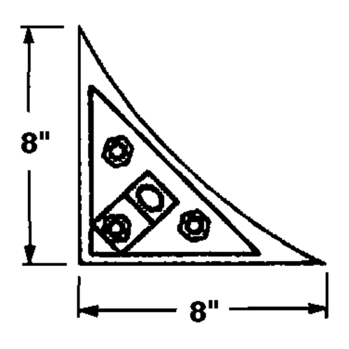 Wheel Chock, 8" x 8" x 8", Black Par Equipment