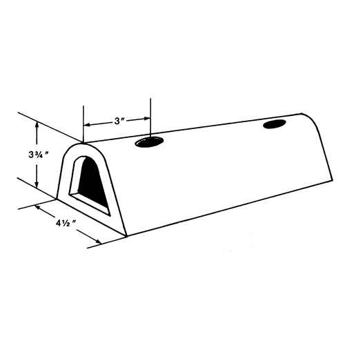 Extruded Rubber Dock Fenders, Rubber, 4-1/2" W x 12" L x 3-3/4" D Par Equipment