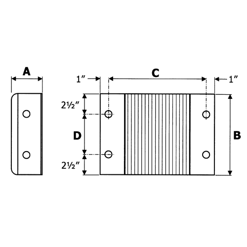 Butoirs de quai lamell&eacute;s, Horizontal, Caoutchouc, 12" la x 9" p x 12" h Par Equipment