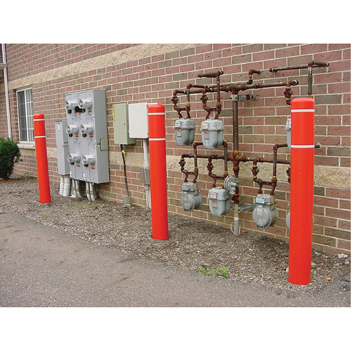 Polyethylene Bollard Covers, 6-5/8" Dia. x 52" L, Red Par Equipment