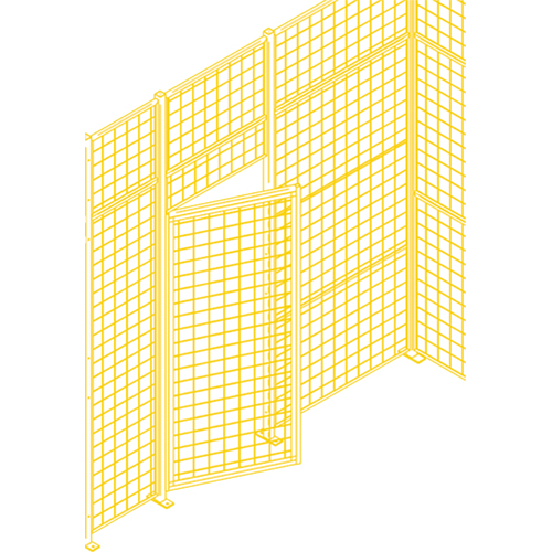 Wire Mesh Partition Components - Swing Doors, 4' W x 7' H Par Equipment