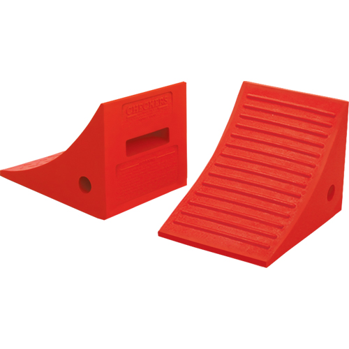 General Purpose Wheel Chocks, Polyurethane, Orange, 8" W x 11-1/4" D x 8-1/4" H Par Equipment