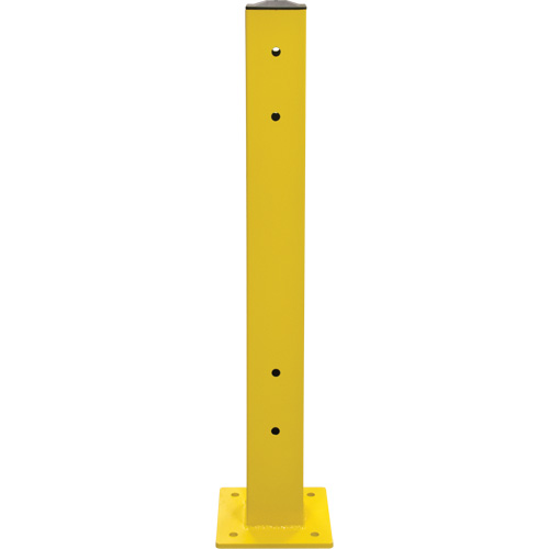 Poteau double pour barri&egrave;re de s&eacute;curit&eacute;, Acier, 5" lo x 44" h, Jaune s&eacute;curit&eacute; OSHA Par Equipment
