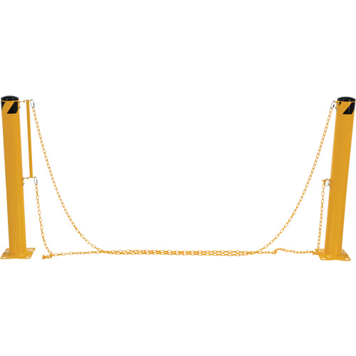 Syst&egrave;me de bornes de protection et chaînes pour quai, Acier, 42" h x 6-5/8" la, Jaune Par Equipment