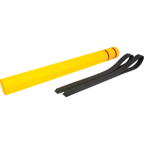 Polyethylene Bollard Cover, 4-1/2" Dia. x 52" L, Red/Yellow Par Equipment
