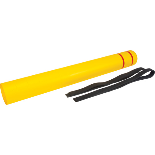 Capuchon en poly&eacute;thyl&egrave;ne pour borne de protection, 6-5/8" dia. x 60" l, Rouge/Jaune Par Equipment