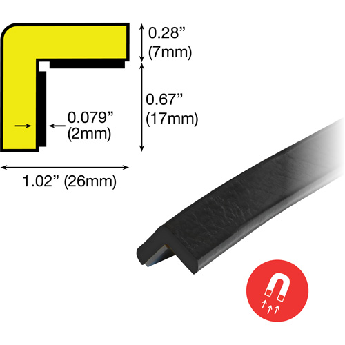 Butoir de protection de coin aimant&eacute; mod&egrave;le E 1M Par Equipment