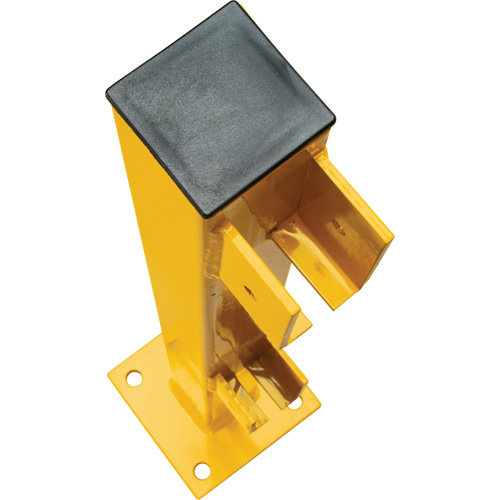 End Post for Light-Duty Guard Rails, Steel, 42" H, Safety Yellow Par Equipment