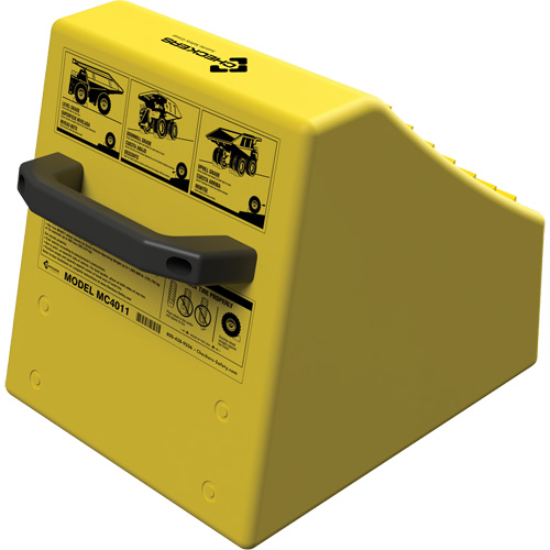 Cale de roue ultra-robuste pour l'exploitation mini&egrave;re Checkers Safety sans support, PEHD, Jaune, 14-1/2" la x 17-1/2" p x 16" h Par Equipment