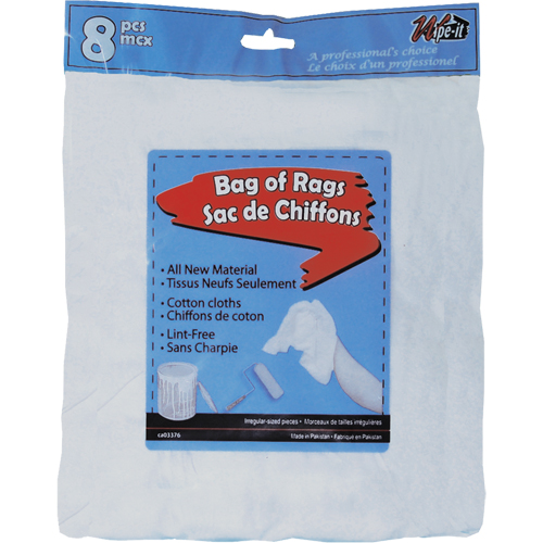 Chiffons de nettoyage, Coton, Blanc, 1 lb Par Equipment