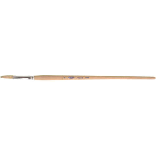Pinceau de forme ronde en soies blanches pures pour marquage, Largeur de la brosse de 1/4", Soie blanche, Manche &agrave; Bois Par Equipment