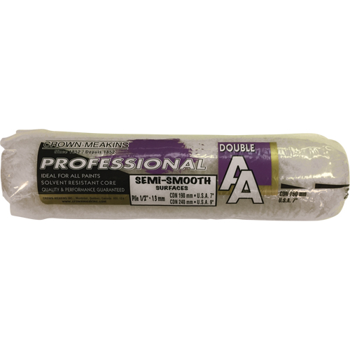 Professional AA Synthetic Paint Roller Cover, 13 mm (1/2") Nap, 240 mm (9-1/2") L Par Equipment