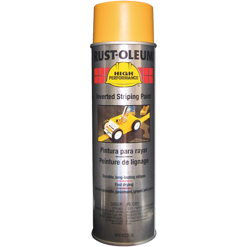 Peinture de traçage en a&eacute;rosol syst&egrave;me 2300 haute performance applicable en position invers&eacute;e, Jaune, 18 oz, Canette a&eacute;rosol Par Equipment