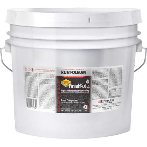 Concrete Saver&reg; FinishKote 80 High Solids Polyaspartic Floor Coating Part A, Pail, Clear/Tint Base Par Equipment