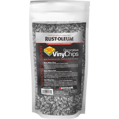 Pastilles de vinyle d&eacute;coratives Concrete Saver, 0,5 kg, Sac, M&eacute;lange noir/blanc/gris Par Equipment