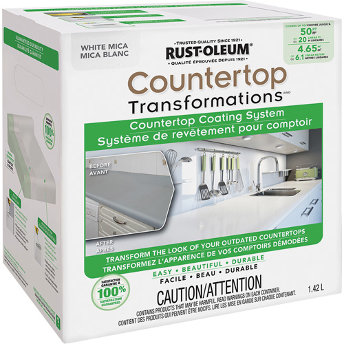 Syst&egrave;me de rev&ecirc;tement au mica pour comptoir Countertop Transformations, 1,42 L, Trousse, Mica blanc Par Equipment