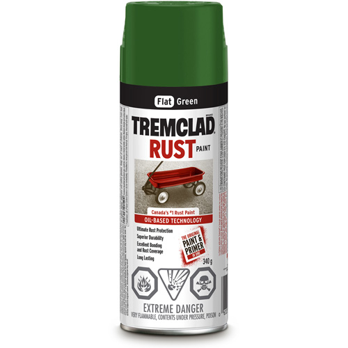 Tremclad&reg; Oil Based Rust Paint, Green, Very Flat, Aerosol Can Par Equipment