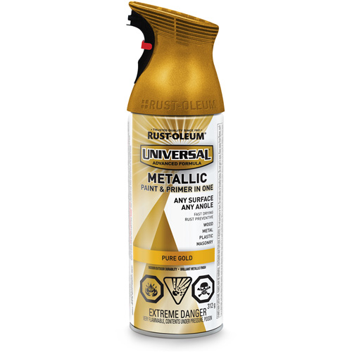 Universal&reg; Spray Paint, Pure Gold, Metallic, Aerosol Can Par Equipment