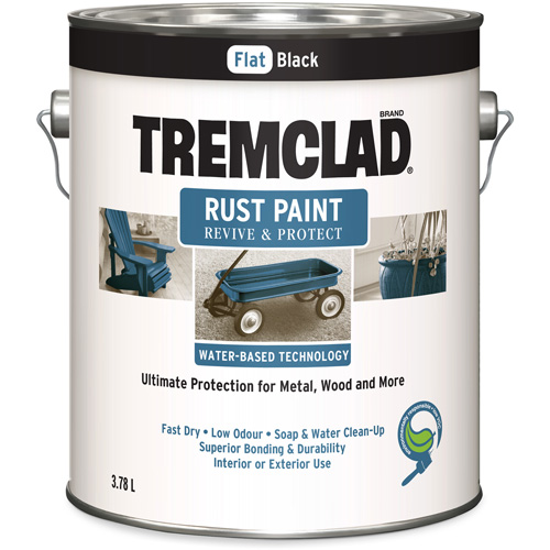 Peinture antirouille &agrave; base d'eau Tremclad, 3,78 L, Gallon, Noir Par Equipment
