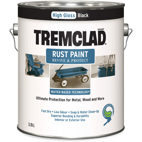 Peinture antirouille &agrave; base d'eau Tremclad, 3,78 L, Gallon, Noir Par Equipment